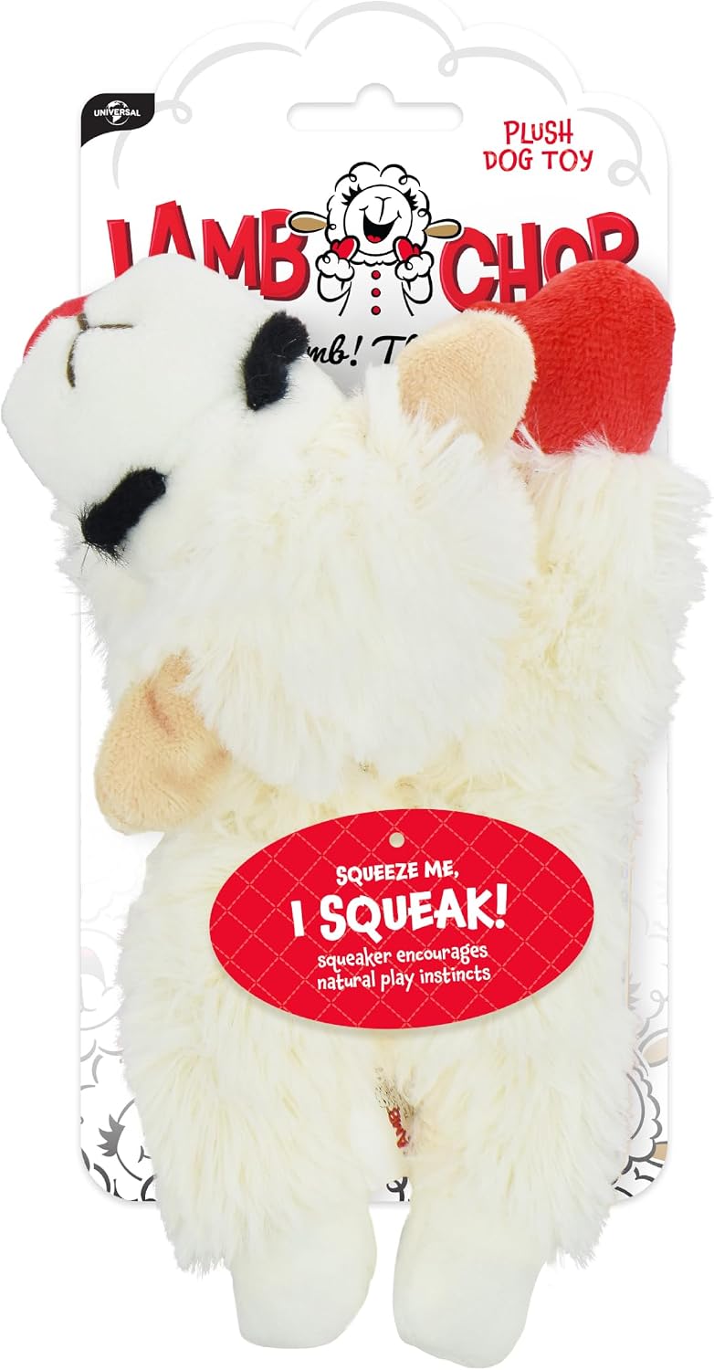 Multipet Lamb Chop Dog Plush Toy – Squeaky Toy for All Dogs – Extra Soft Plush – Stuffed Animal Dog Toy for Cuddling & Playin