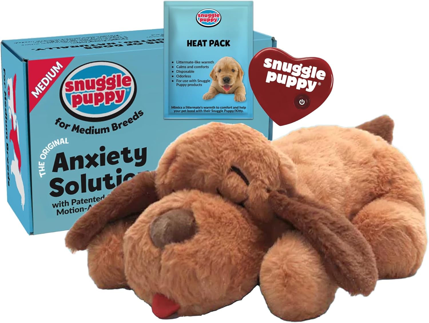 Snuggle Puppy Heartbeat Toy, Calming Comfort, Medium Breeds – Biscuit | Calming heartbeat toy, crate training comfort, heat p