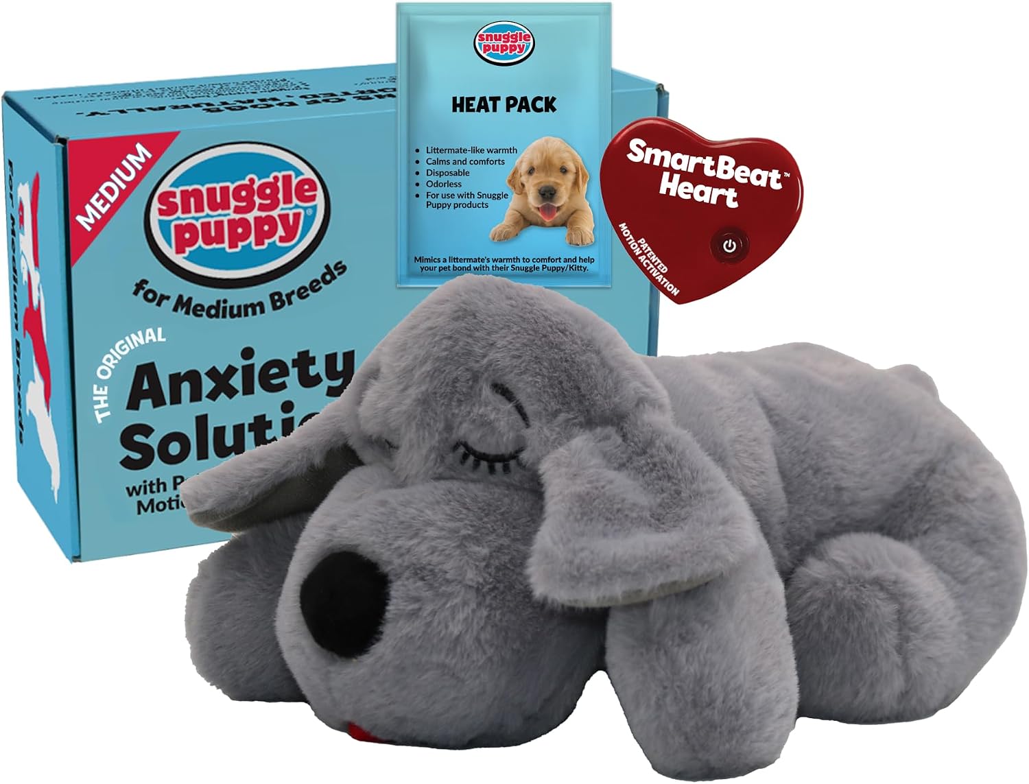 Snuggle Puppy Heartbeat Toy, Calming Comfort, Medium Breeds – Biscuit | Calming heartbeat toy, crate training comfort, heat p