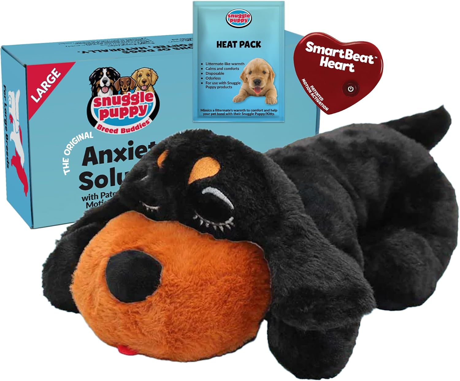 Snuggle Puppy Heartbeat Toy, Calming Comfort, Medium Breeds – Biscuit | Calming heartbeat toy, crate training comfort, heat p