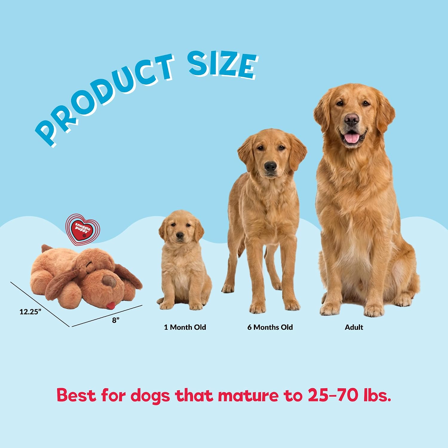 Snuggle Puppy Heartbeat Toy, Calming Comfort, Medium Breeds – Biscuit | Calming heartbeat toy, crate training comfort, heat p