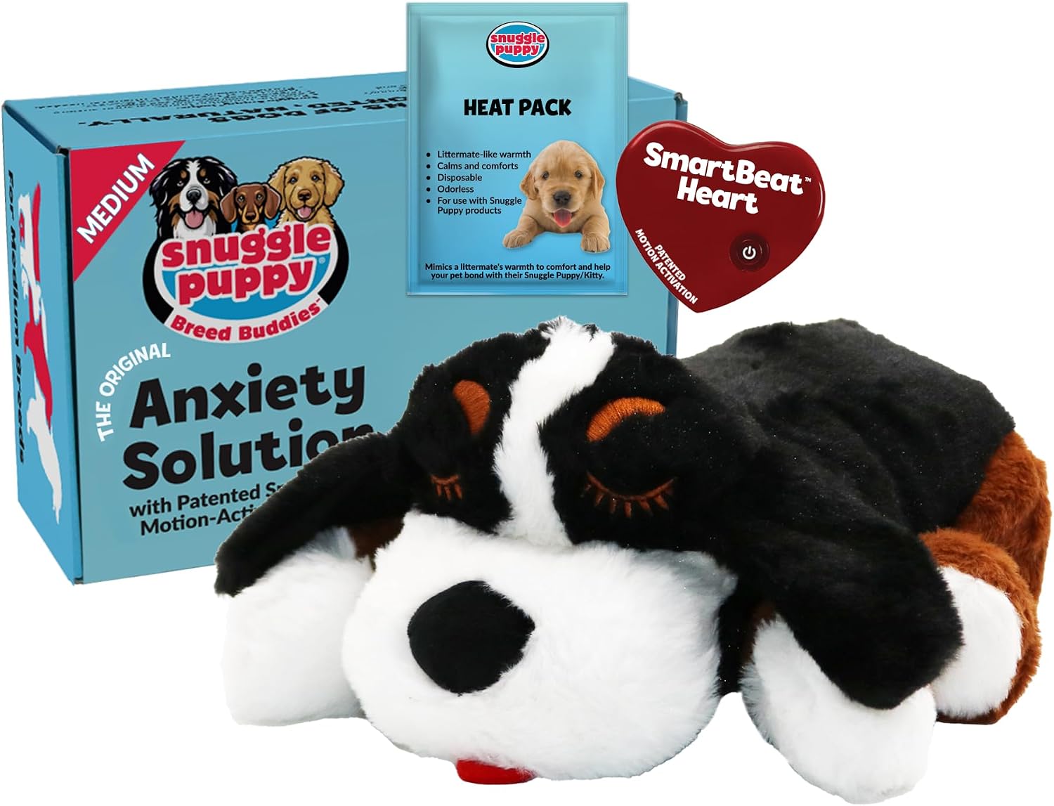 Snuggle Puppy Heartbeat Toy, Calming Comfort, Medium Breeds – Biscuit | Calming heartbeat toy, crate training comfort, heat p