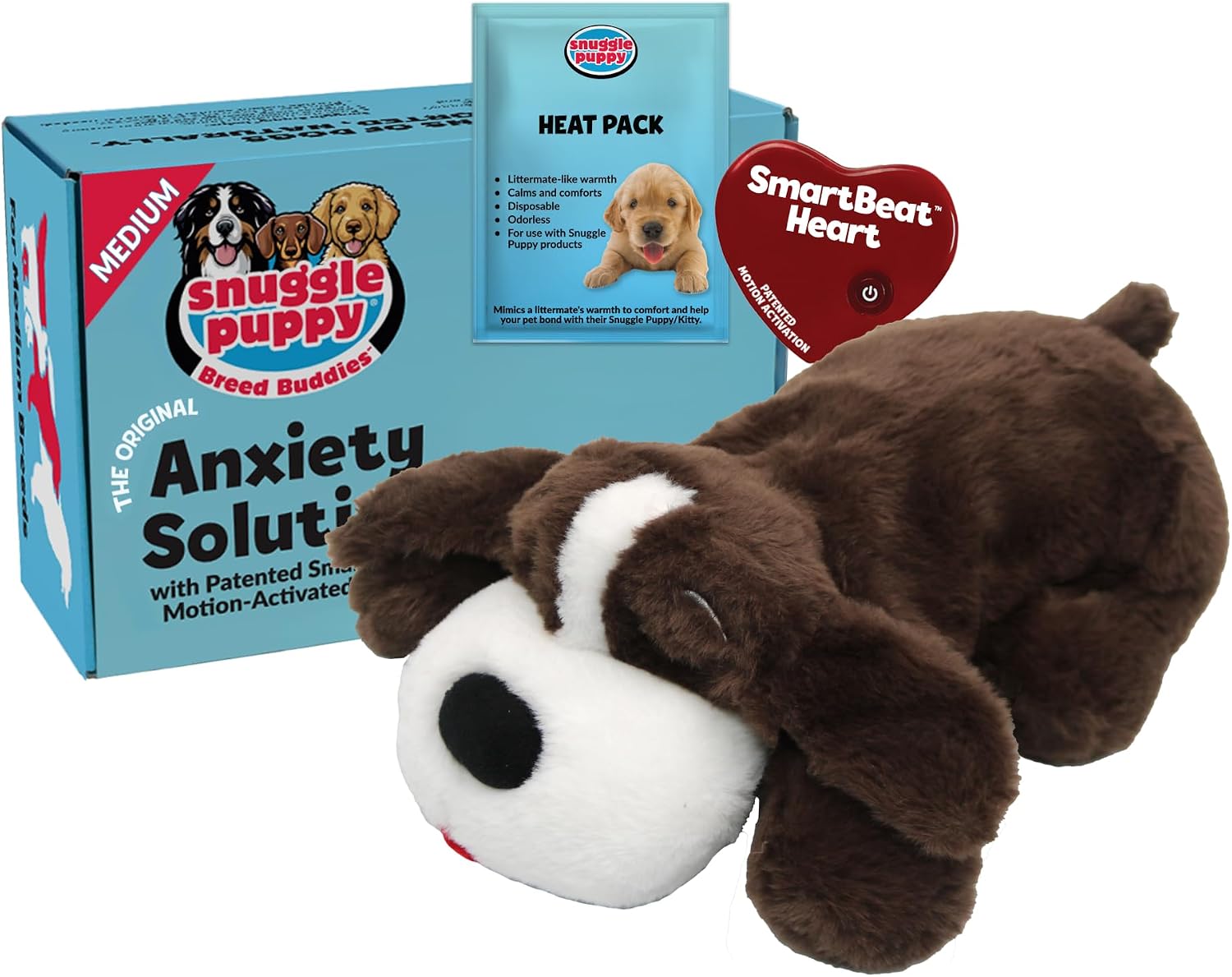Snuggle Puppy Heartbeat Toy, Calming Comfort, Medium Breeds – Biscuit | Calming heartbeat toy, crate training comfort, heat p