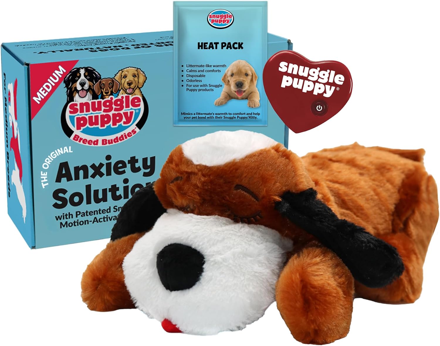 Snuggle Puppy Heartbeat Toy, Calming Comfort, Medium Breeds – Biscuit | Calming heartbeat toy, crate training comfort, heat p