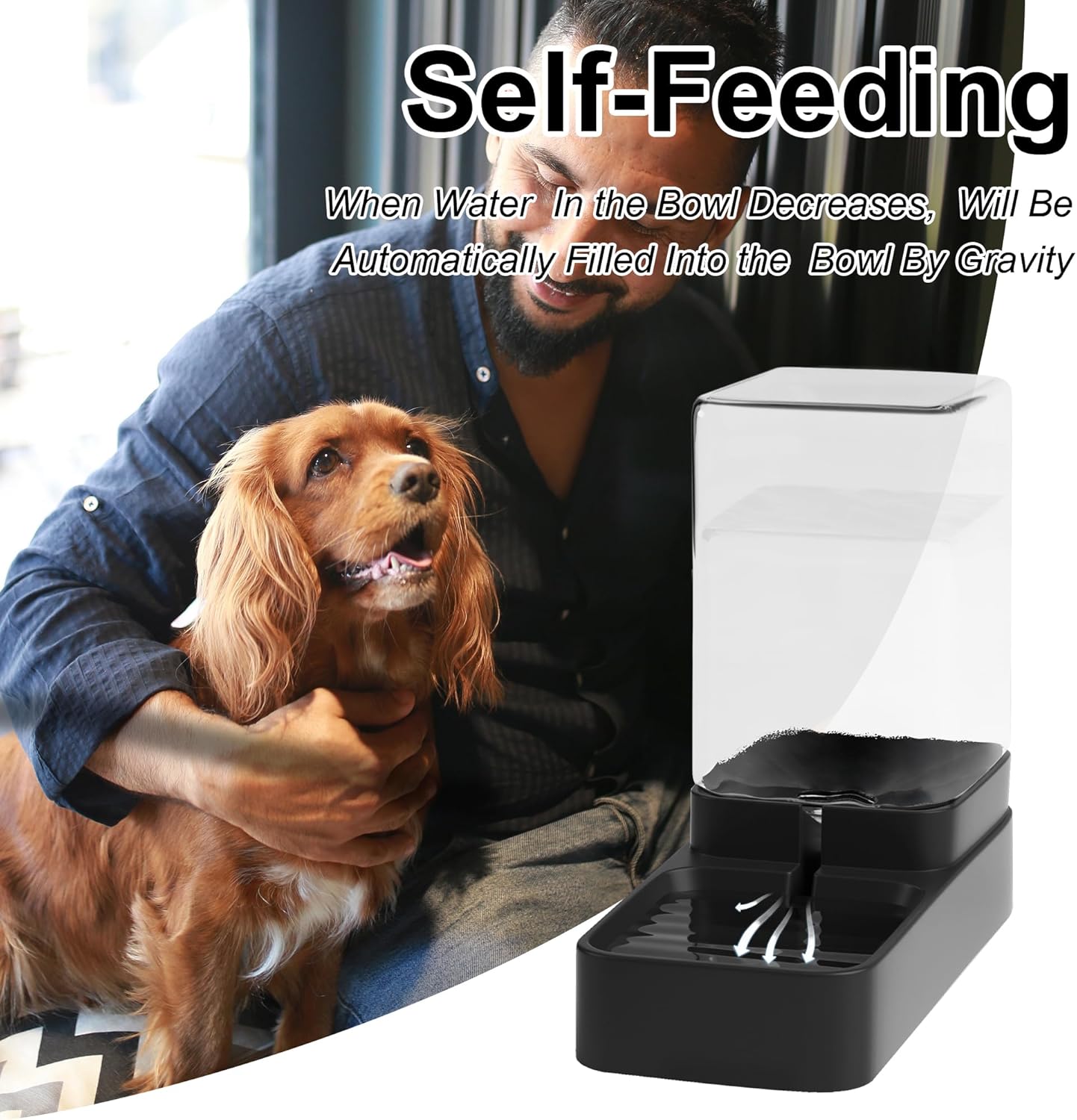 Wefeedy Automatic Cat Feeder and Water Dispenser in Set with Pet Food Bowl,Gravity Dog Waterer and Food Feeder for Small Medi