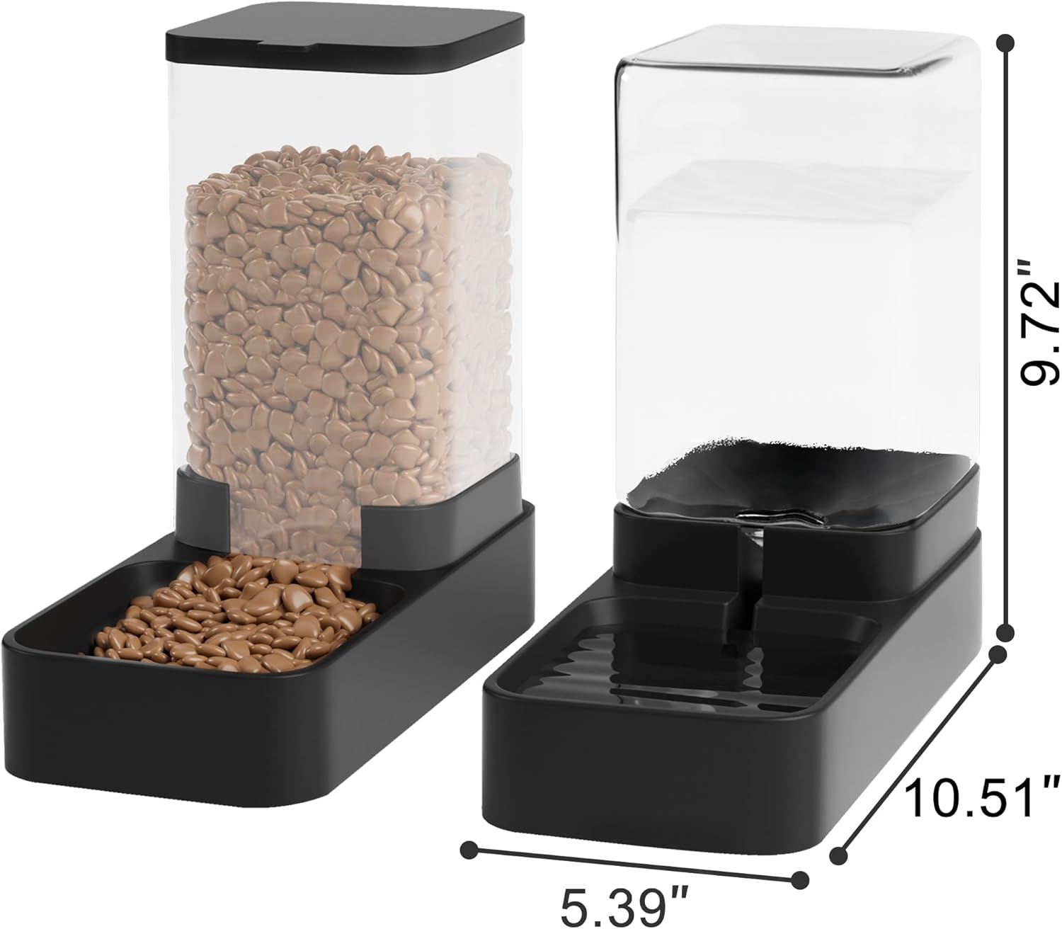 Wefeedy Automatic Cat Feeder and Water Dispenser in Set with Pet Food Bowl,Gravity Dog Waterer and Food Feeder for Small Medi
