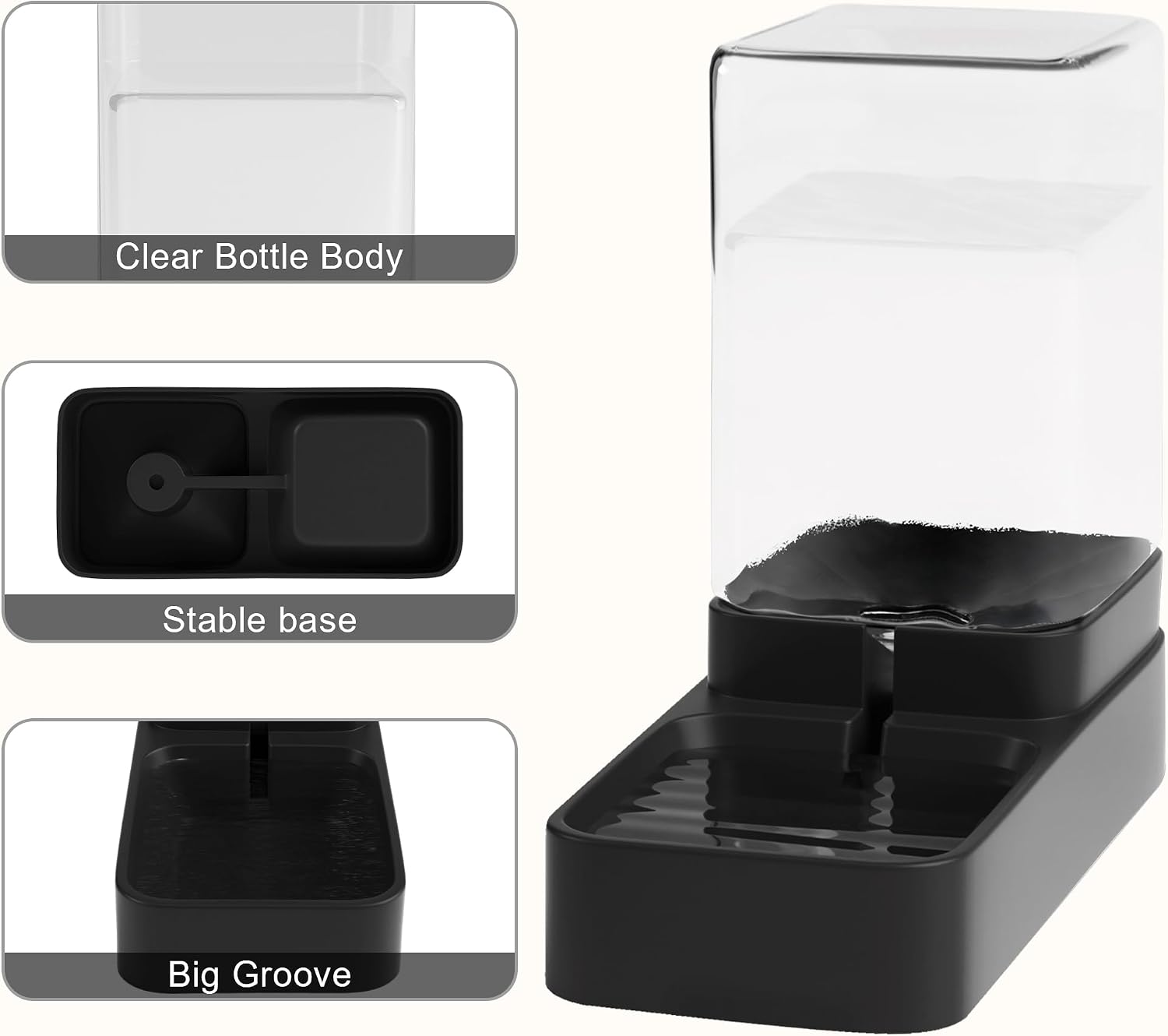 Wefeedy Automatic Cat Feeder and Water Dispenser in Set with Pet Food Bowl,Gravity Dog Waterer and Food Feeder for Small Medi