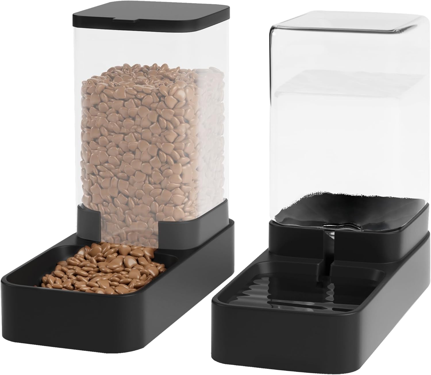 Wefeedy Automatic Cat Feeder and Water Dispenser in Set with Pet Food Bowl,Gravity Dog Waterer and Food Feeder for Small Medi