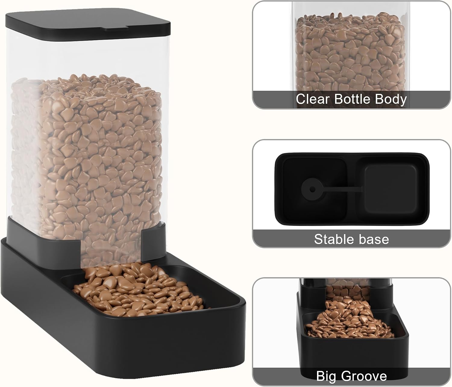 Wefeedy Automatic Cat Feeder and Water Dispenser in Set with Pet Food Bowl,Gravity Dog Waterer and Food Feeder for Small Medi