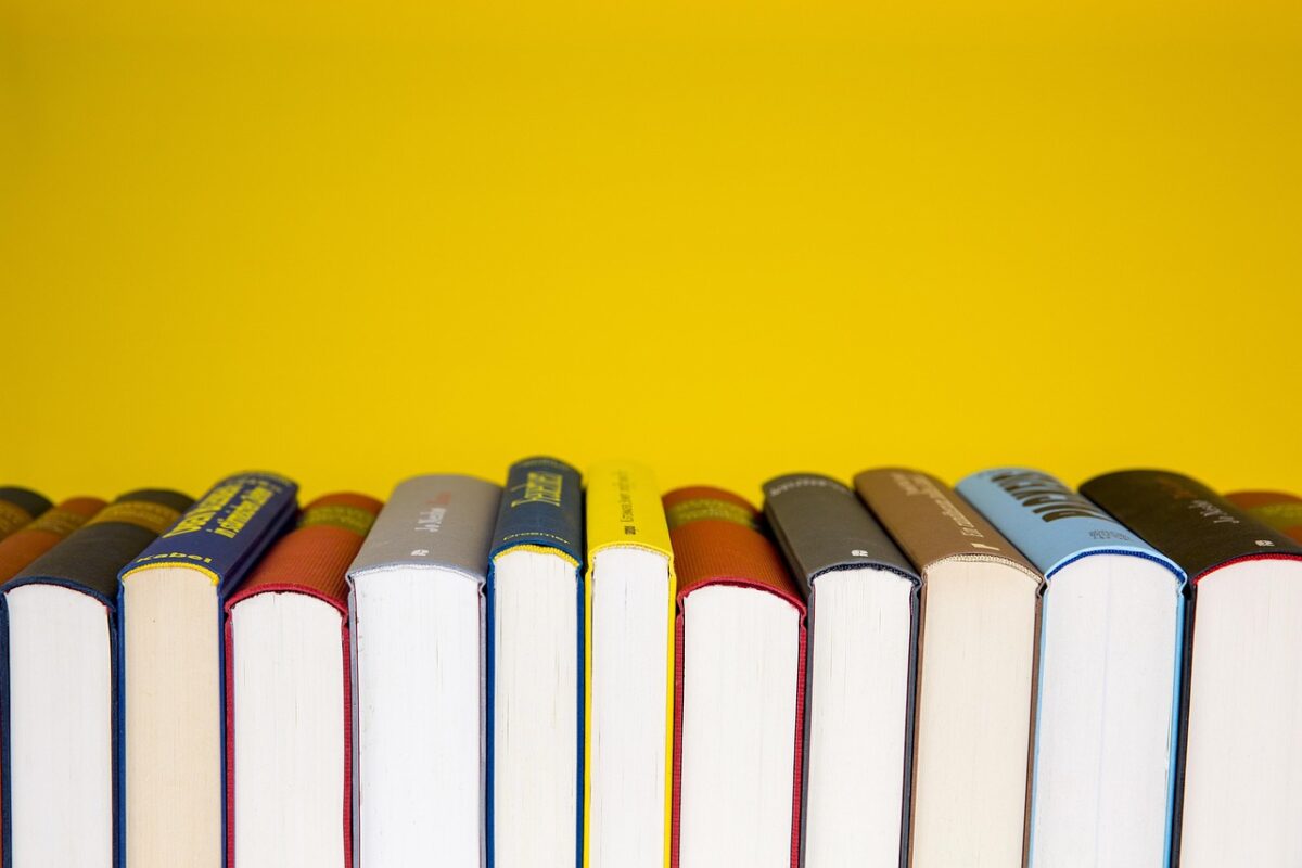 Stack of hardback and paperback books