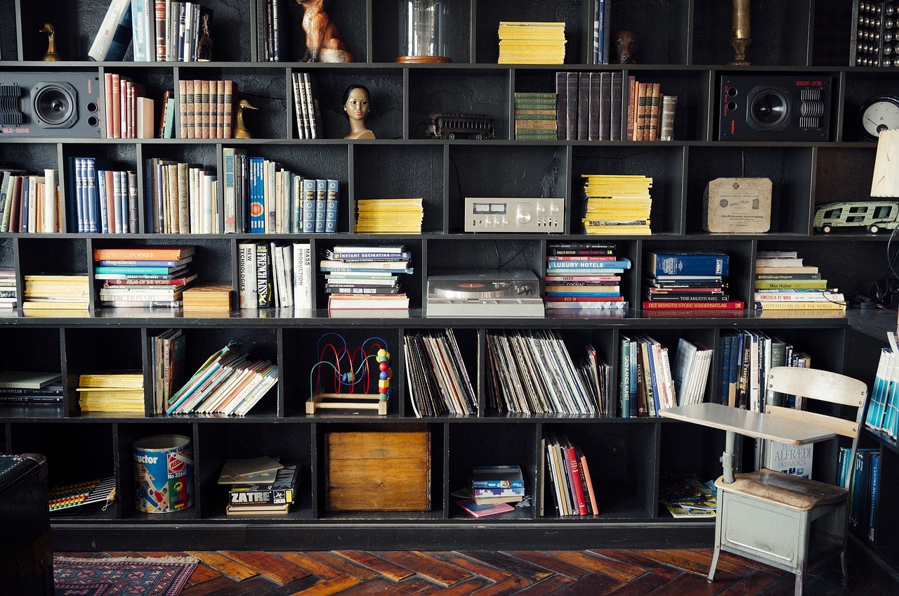 A small curated shelf of books