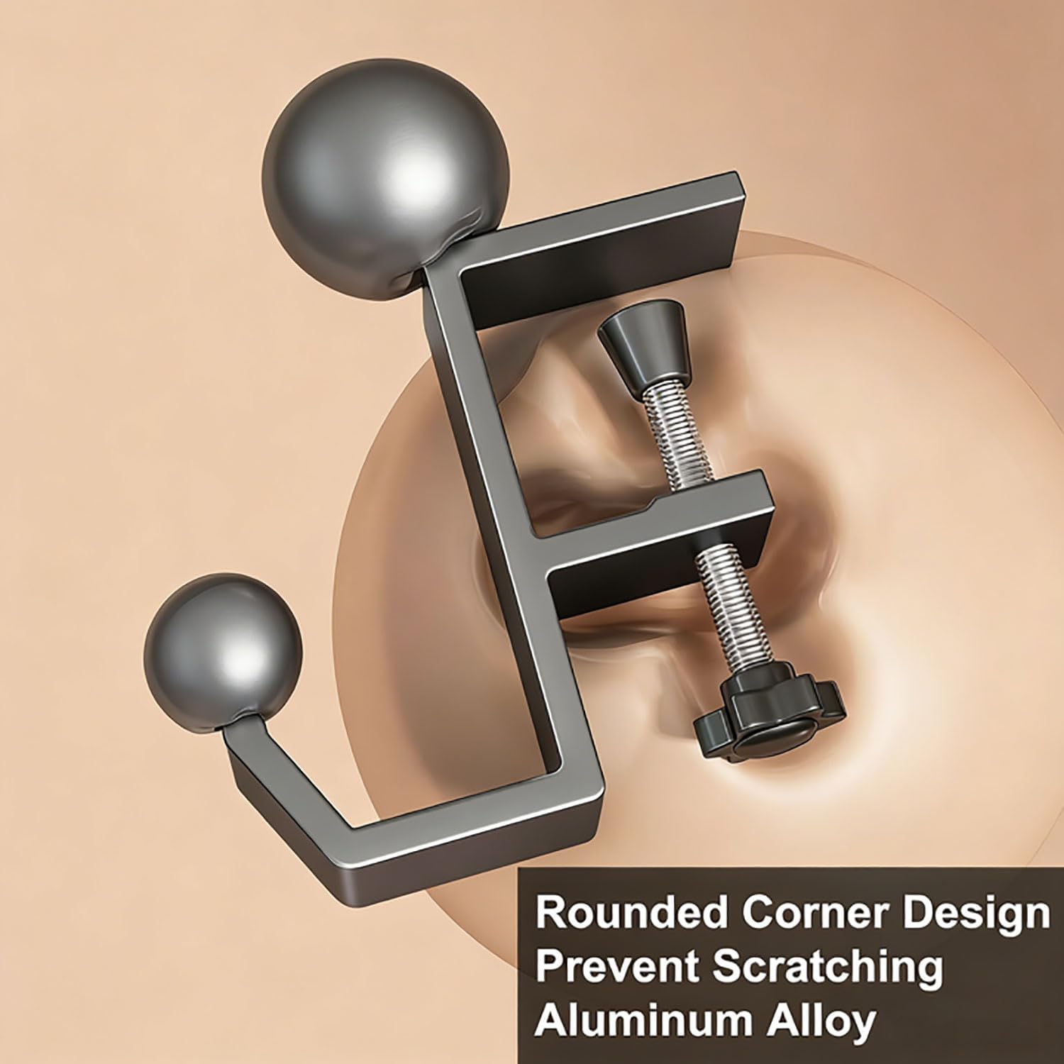 Headphone Stand - Aluminum Alloy Headphone Holder, Under Headset Stand for Desk Fit for PC Gaming Headset Hanger Hook Suitable for Office, Computer, Student Class Desk, Handmade Creator Table (Grey) - Image 7
