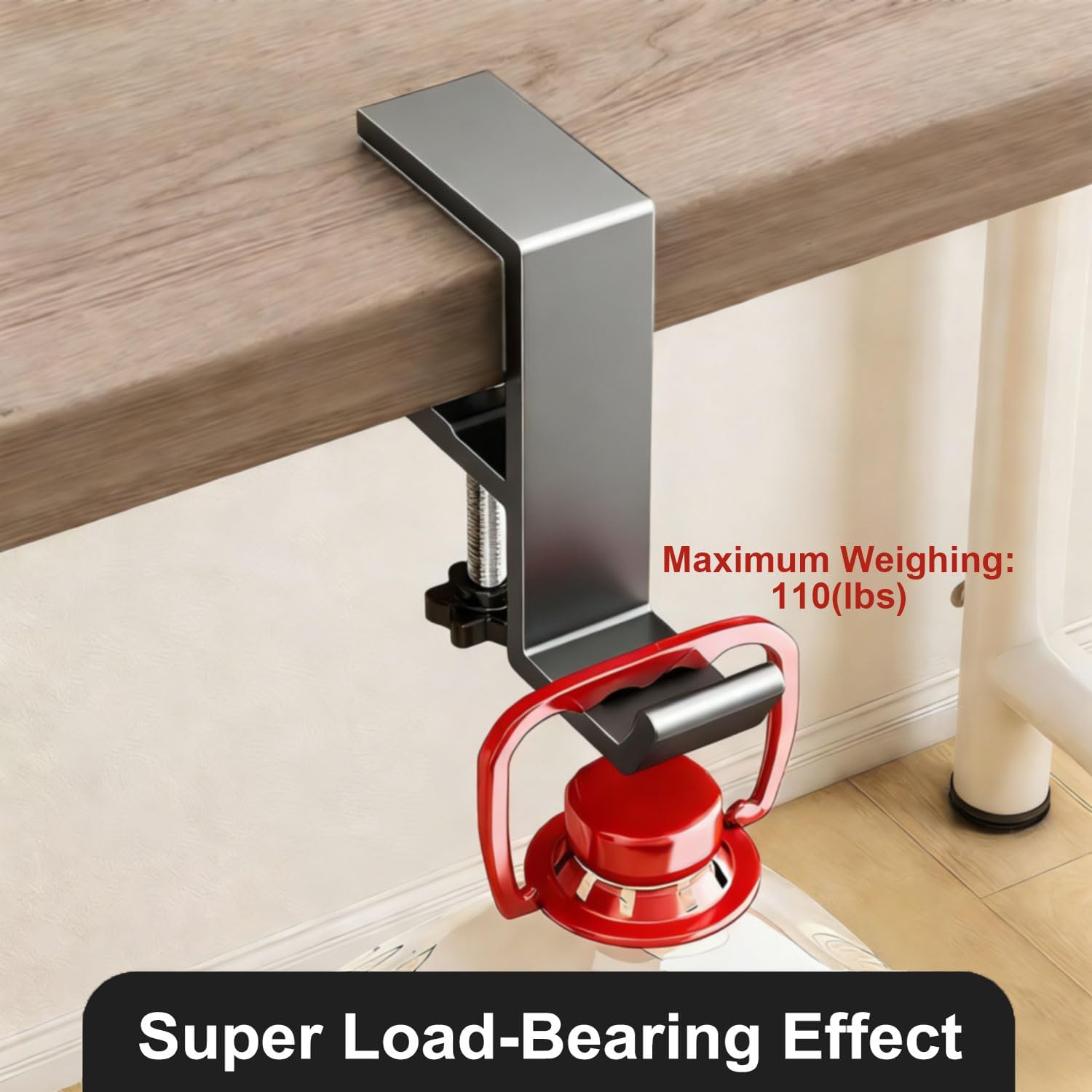Headphone Stand - Aluminum Alloy Headphone Holder, Under Headset Stand for Desk Fit for PC Gaming Headset Hanger Hook Suitable for Office, Computer, Student Class Desk, Handmade Creator Table (Grey) - Image 4