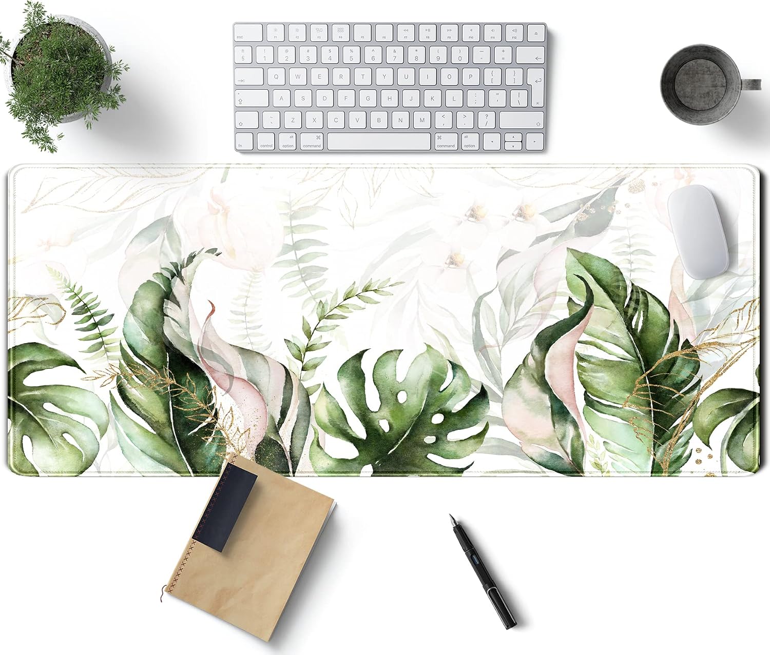Japanese Minimalist Floral Desk Mat Aesthetic Flowers XL Large Extended Gaming Mouse Pad with Stitched Edges, Big Laptop Computer Keyboard and Mouse Mat for Girl Women Office Decor 31.5x11.8 in - Image 14