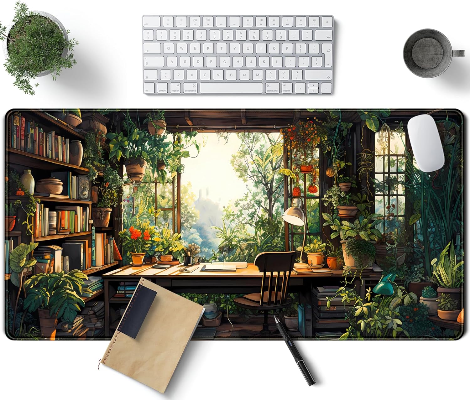 Japanese Minimalist Floral Desk Mat Aesthetic Flowers XL Large Extended Gaming Mouse Pad with Stitched Edges, Big Laptop Computer Keyboard and Mouse Mat for Girl Women Office Decor 31.5x11.8 in - Image 12