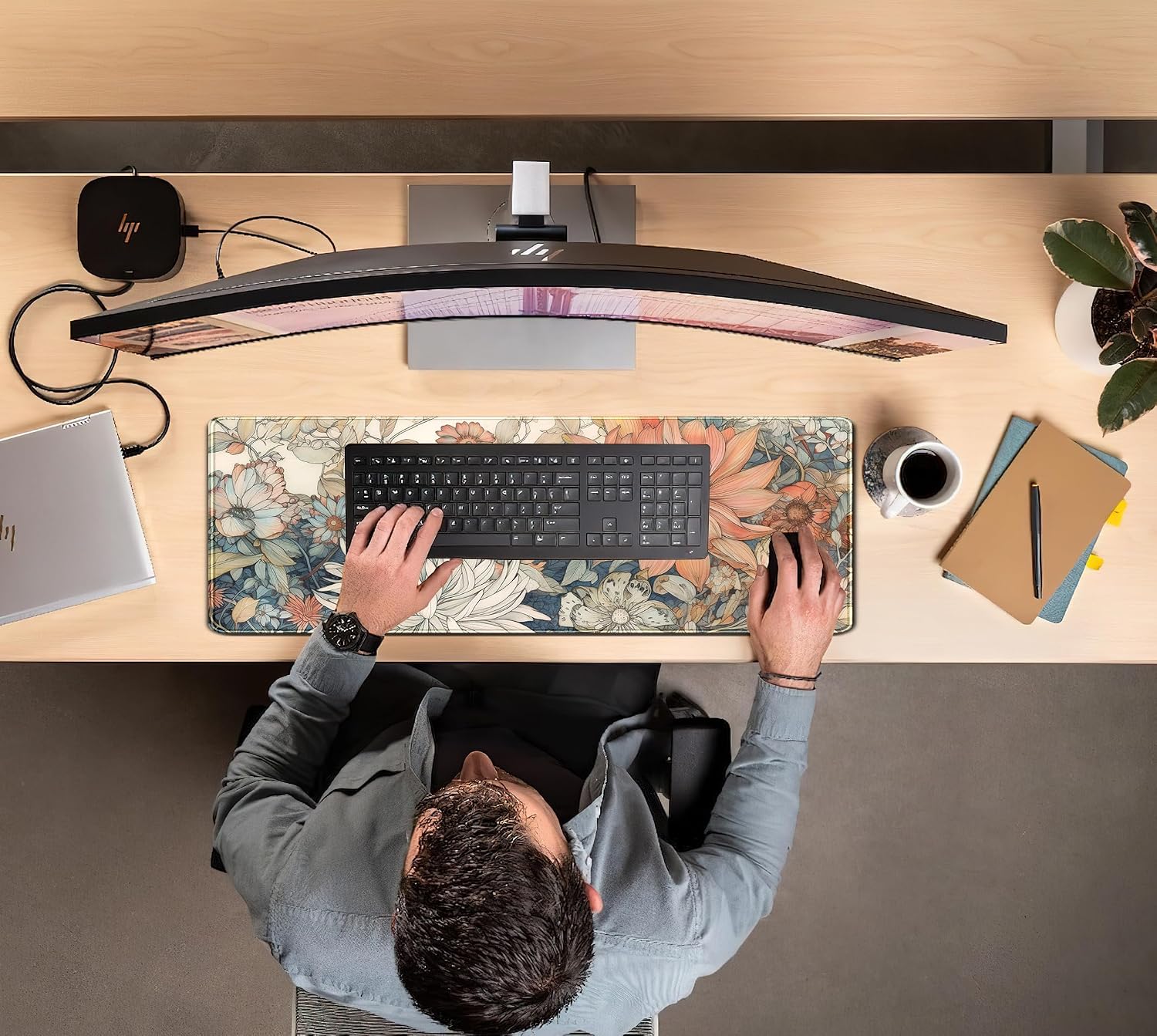 Japanese Minimalist Floral Desk Mat Aesthetic Flowers XL Large Extended Gaming Mouse Pad with Stitched Edges, Big Laptop Computer Keyboard and Mouse Mat for Girl Women Office Decor 31.5x11.8 in - Image 7