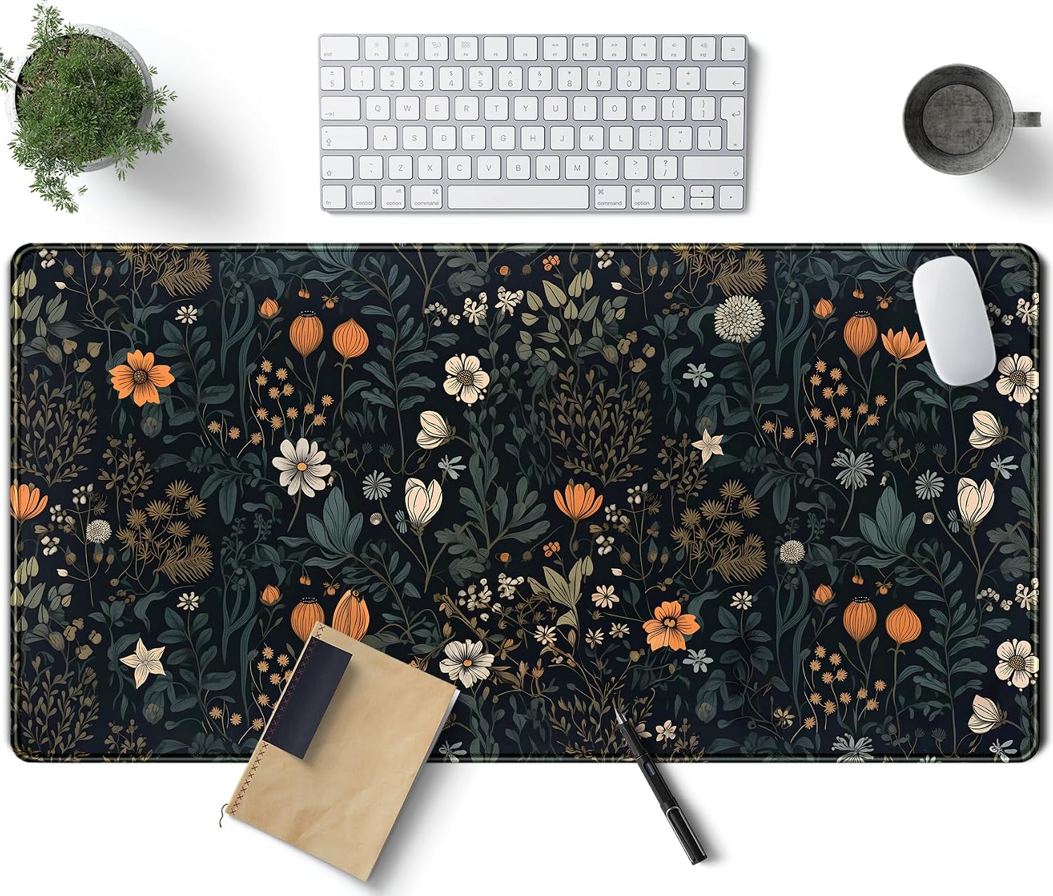 Japanese Minimalist Floral Desk Mat Aesthetic Flowers XL Large Extended Gaming Mouse Pad with Stitched Edges, Big Laptop Computer Keyboard and Mouse Mat for Girl Women Office Decor 31.5x11.8 in - Image 15
