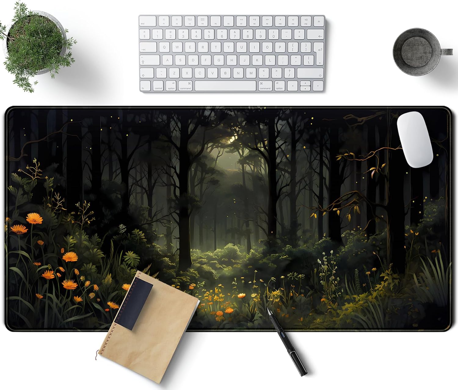 Japanese Minimalist Floral Desk Mat Aesthetic Flowers XL Large Extended Gaming Mouse Pad with Stitched Edges, Big Laptop Computer Keyboard and Mouse Mat for Girl Women Office Decor 31.5x11.8 in - Image 9