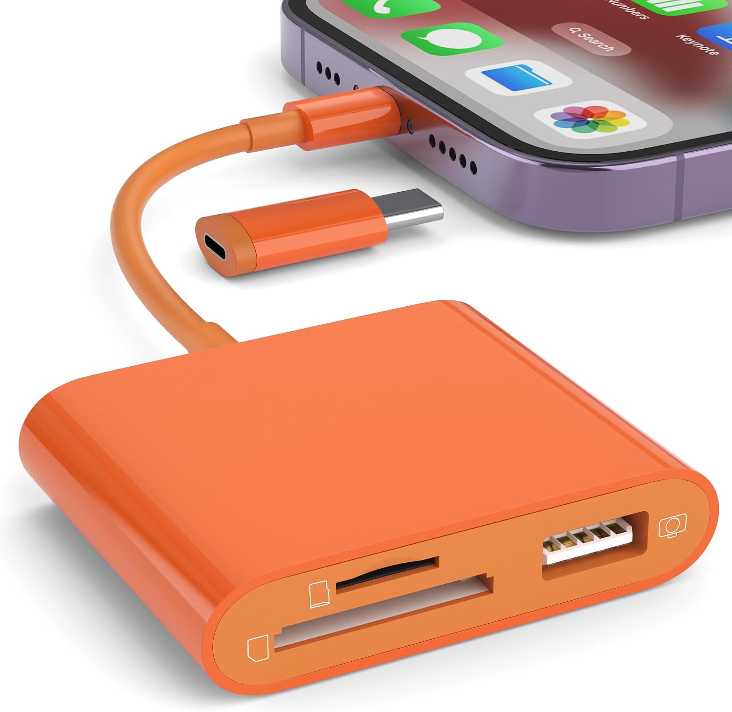 SZHAIYIJIN SD Card Reader for iPhone, Memory Card Reader with USB Camera Adapter Plug and Play Trail Game Camera Viewer Supports SD and TF Card MicroSD Card Adapter for iPad No App Required - Image 11