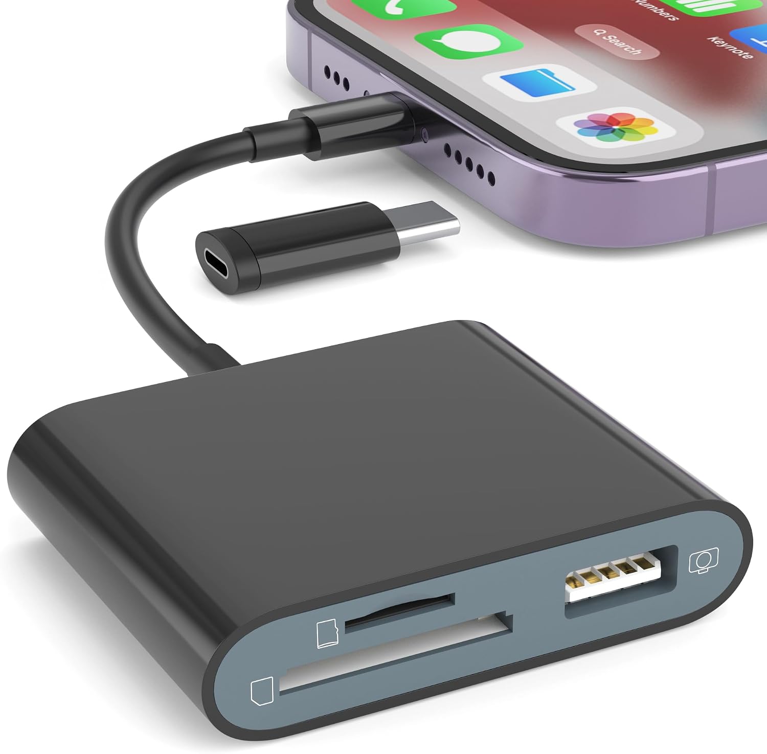 SZHAIYIJIN SD Card Reader for iPhone, Memory Card Reader with USB Camera Adapter Plug and Play Trail Game Camera Viewer Supports SD and TF Card MicroSD Card Adapter for iPad No App Required - Image 10