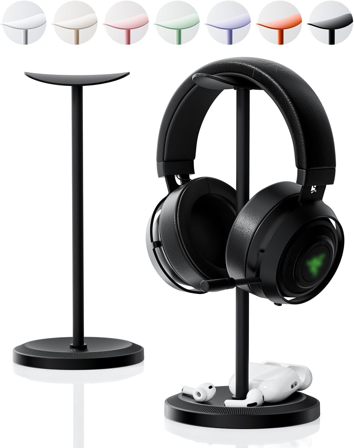Tiiletzote Headphone Stand, Desktop Headset Holder, Orange | Earphone Stand, Gaming Headphone Hanger, Enlarged Headrest Heavy Base, Office Desk Accessories for All Headphones Size - Image 12