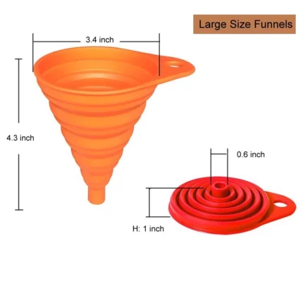Collapsible Silicone Funnel Set