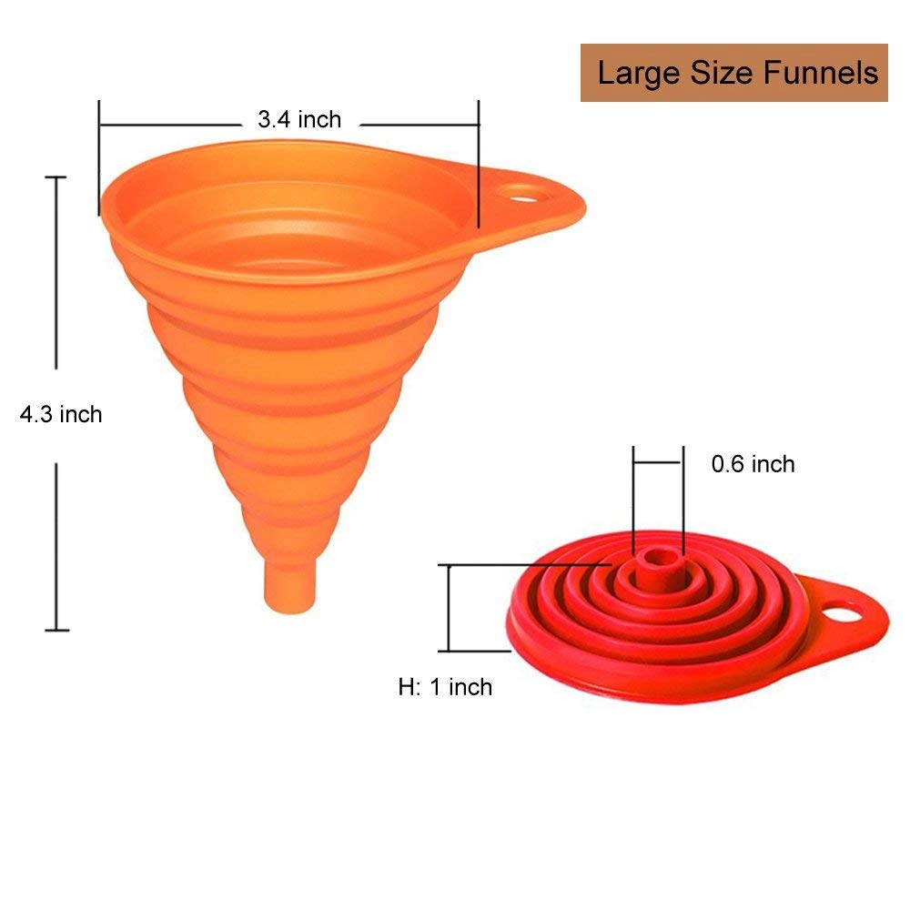 Collapsible Silicone Funnel Set