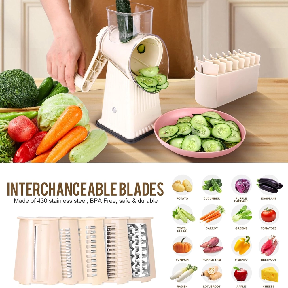Manual Rotary Vegetable Slicer