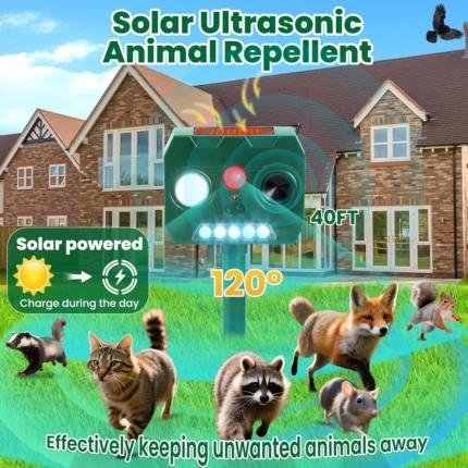 Solar Powered Ultrasonic Animal Repeller - Hình 2