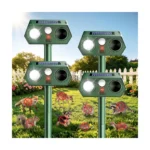 Solar Ultrasonic Animal Repeller with Motion Sensor - Garden Stake