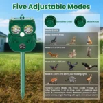 Solar Ultrasonic Animal Repellent Owl - Hình 4
