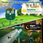 Solar Ultrasonic Animal Repellent Owl - Hình 7