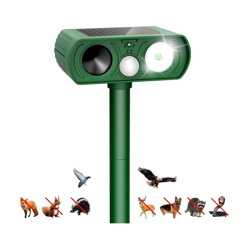 Solar Animal Repeller Green Solar Ultrasonic Pest Deterrent