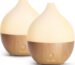 Duoleaf Wood Grain Ultrasonic Diffuser, 8 LED Colours (2-Pack)