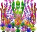 Assorted Colorful Plastic Aquarium Plants Bulk Pack