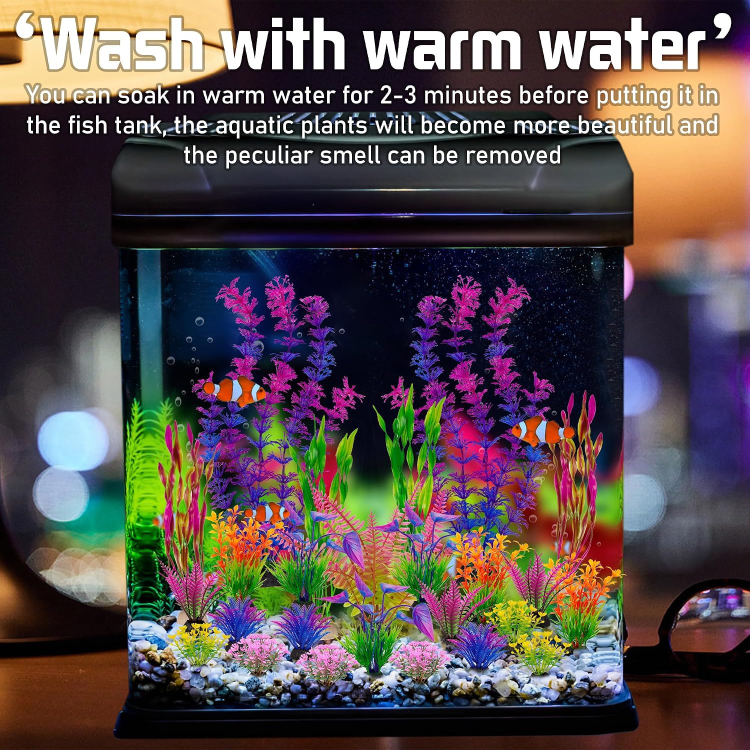Assorted Colorful Plastic Aquarium Plants Bulk Pack — view 5
