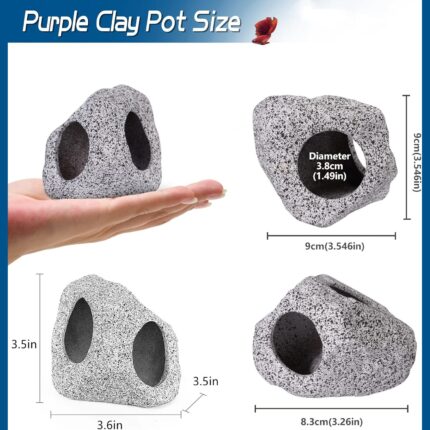 Natural Stone Look Betta Fish Cave for Aquarium — view 2