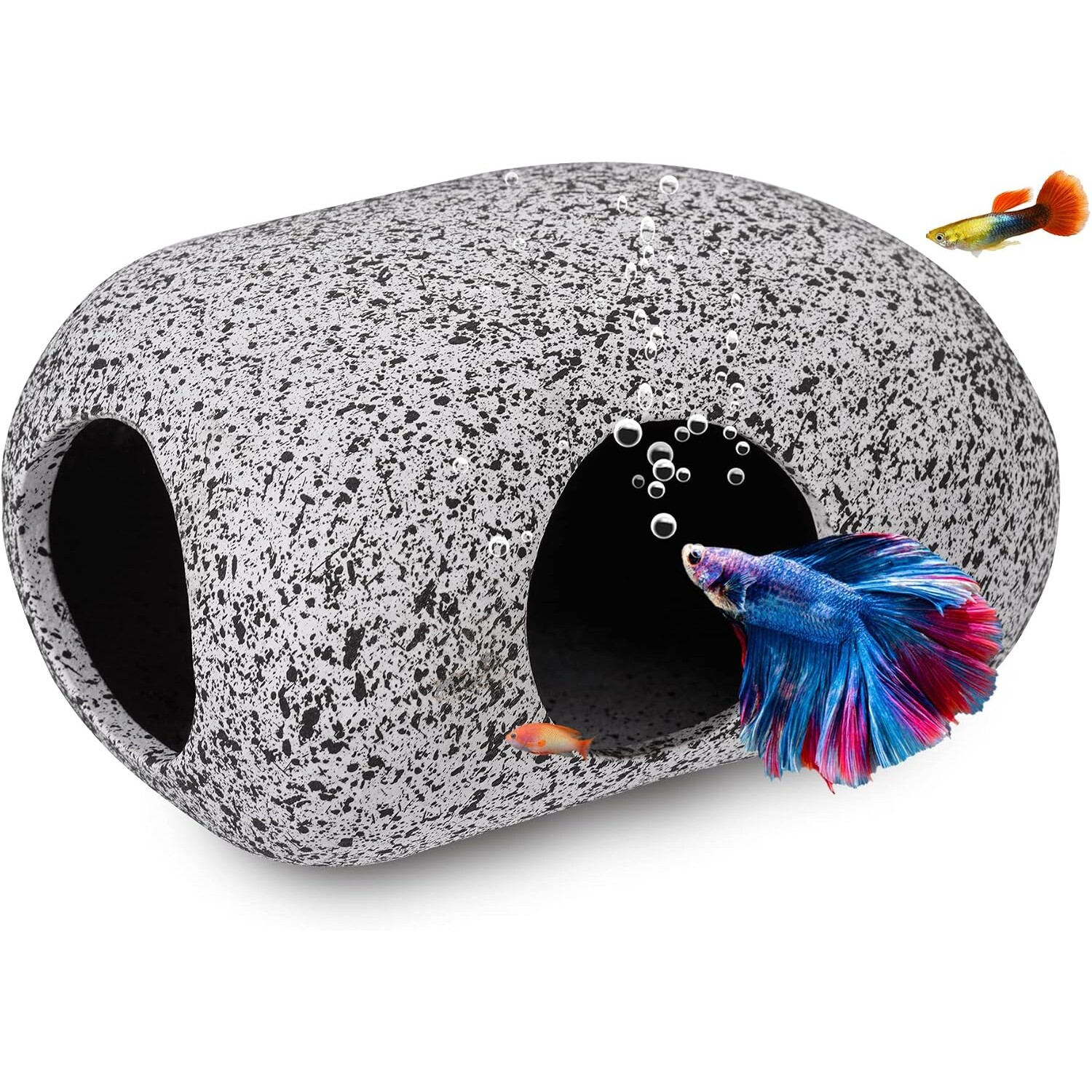 Natural Stone Look Betta Fish Cave for Aquarium — view 8