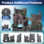 Premium Resin Aquarium Decor Set – Castle, Shipwreck, Barrel & Plants — view 4