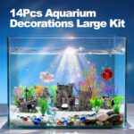 Premium Resin Aquarium Decor Set – Castle, Shipwreck, Barrel & Plants — view 6
