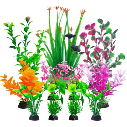 Vibrant Plastic Aquarium Plant Set – Non-Toxic Fish Tank Decor