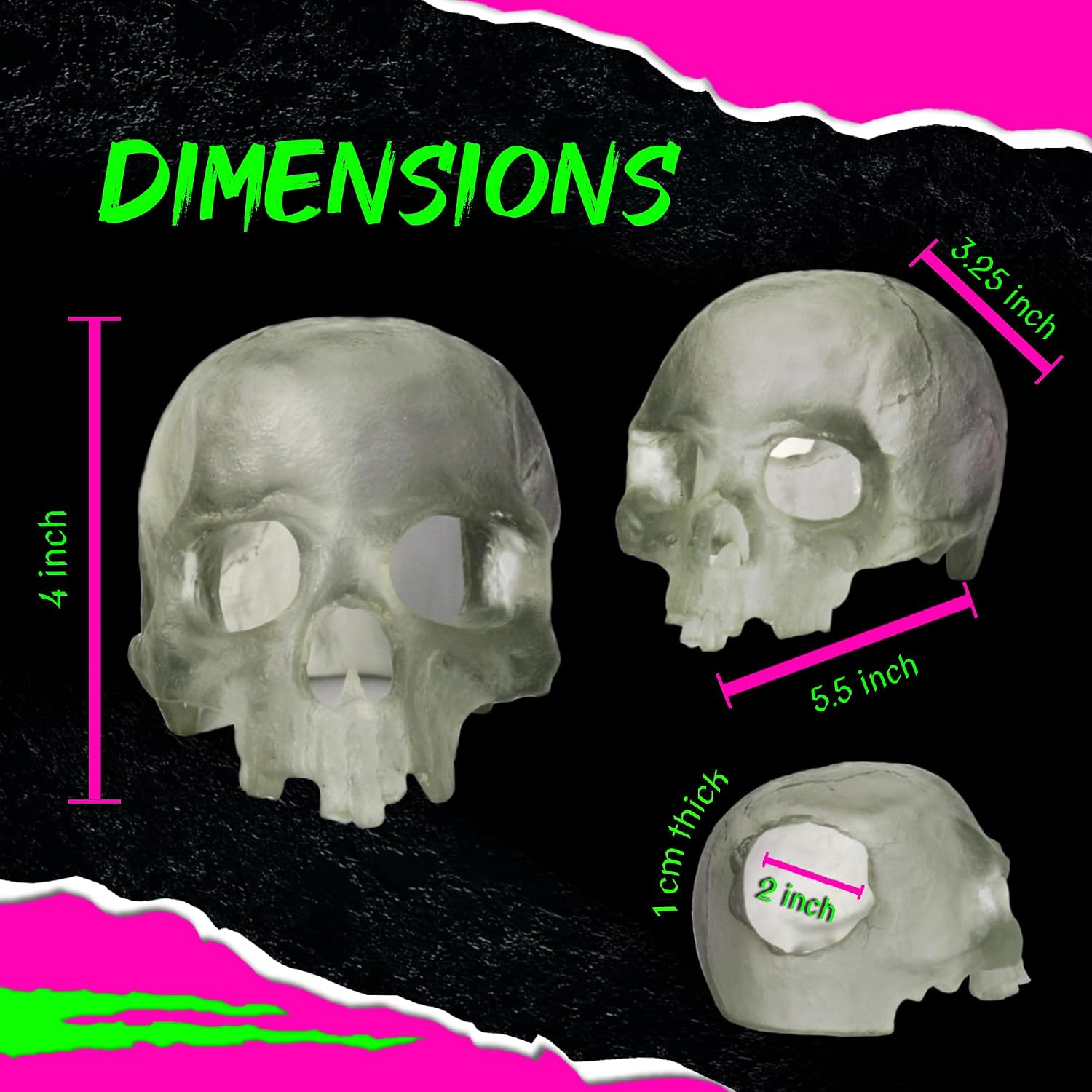 Translucent Skull Aquarium Decor — view 2