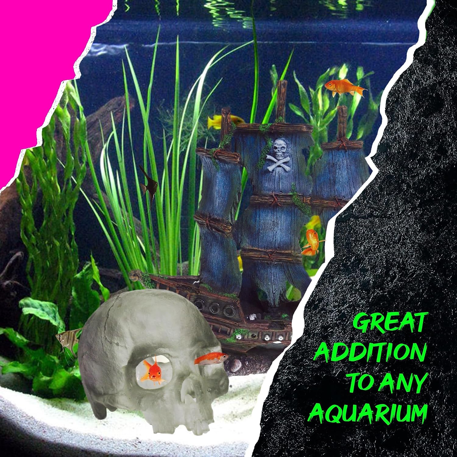 Translucent Skull Aquarium Decor — view 4
