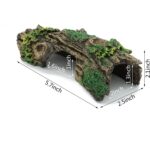 Mossy Forest Log Aquarium Hideaway with Greenery Accents — view 2