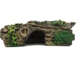 Mossy Forest Log Aquarium Hideaway with Greenery Accents — view 3