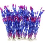 Vibrant Green Plastic Aquarium Plants with Ceramic Base — view 11