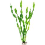 Vibrant Green Plastic Aquarium Plants with Ceramic Base — view 9