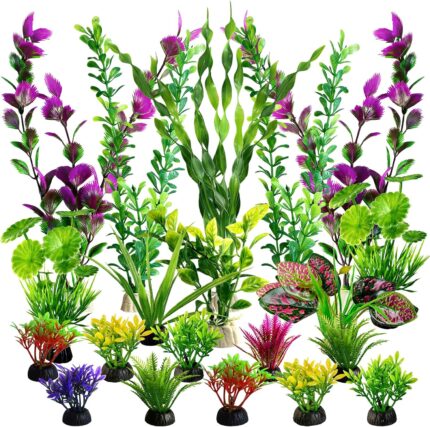Diverse Artificial Aquarium Plant Set – Non-Toxic Fish Tank Decor