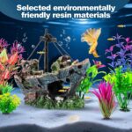 Sunken Shipwreck Aquarium Decor – Sunken Shipwreck & Colorful Plastic — view 4