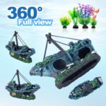 Sunken Shipwreck Aquarium Decor – Sunken Shipwreck & Colorful Plastic — view 6